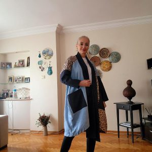 LEOPAR MAVİ PARÇALI KABAN