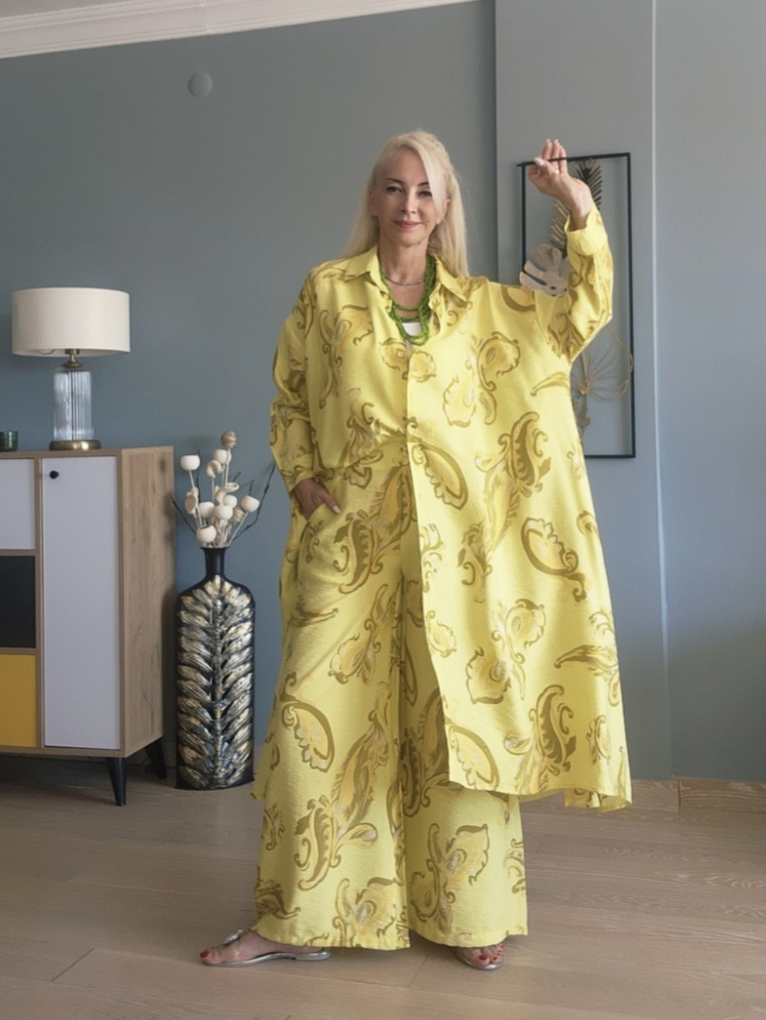 SARI ŞAL DESEN AŞHİL TAKIM - Görsel 3