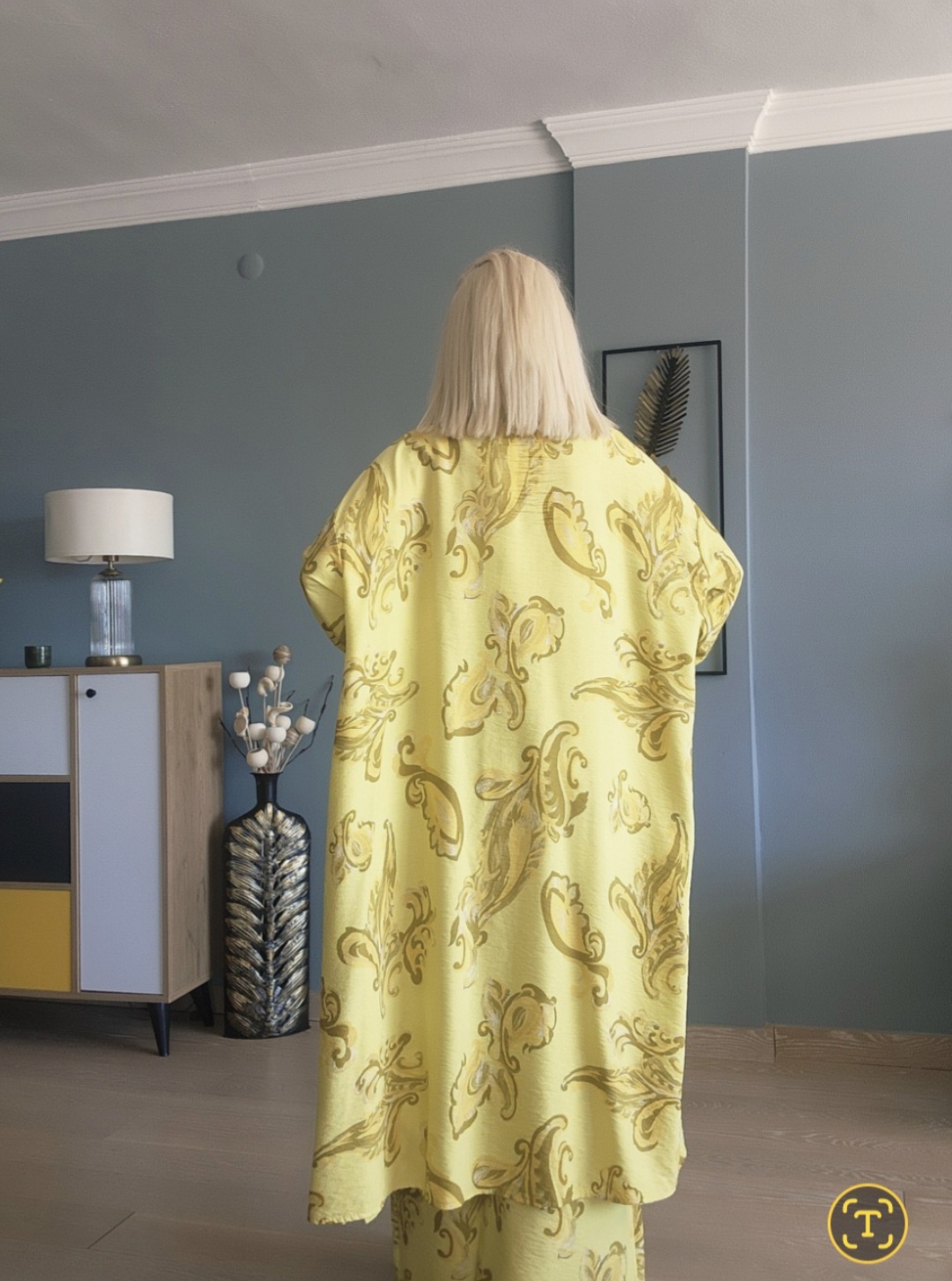 SARI ŞAL DESEN AŞHİL TAKIM - Görsel 5