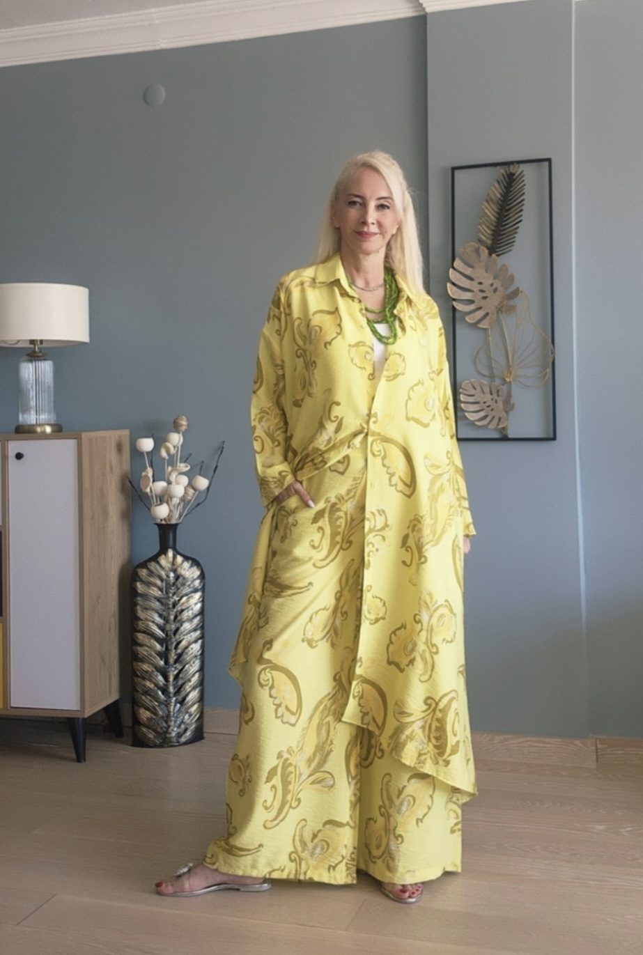 SARI ŞAL DESEN AŞHİL TAKIM