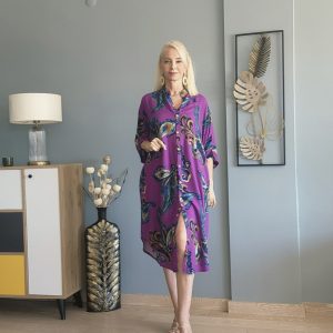 MOR CEYLİN GÖMLEK ELBİSE