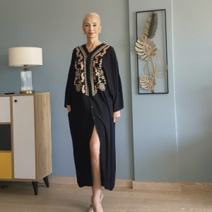 SİYAH PAYETLİ ALA GÖMLEK ELBİSE