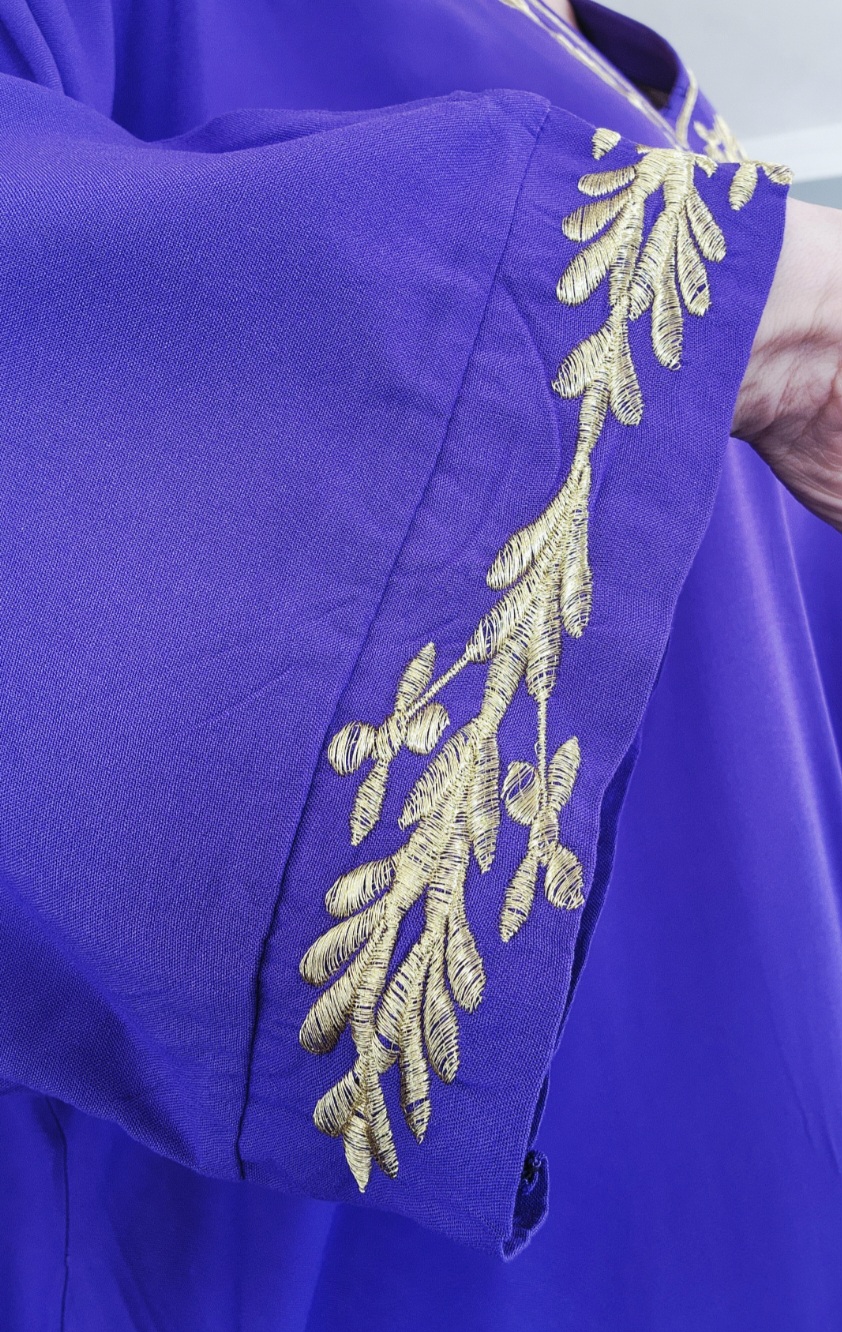 MOR GOLD NAKIŞLI ELBİSE - Görsel 3