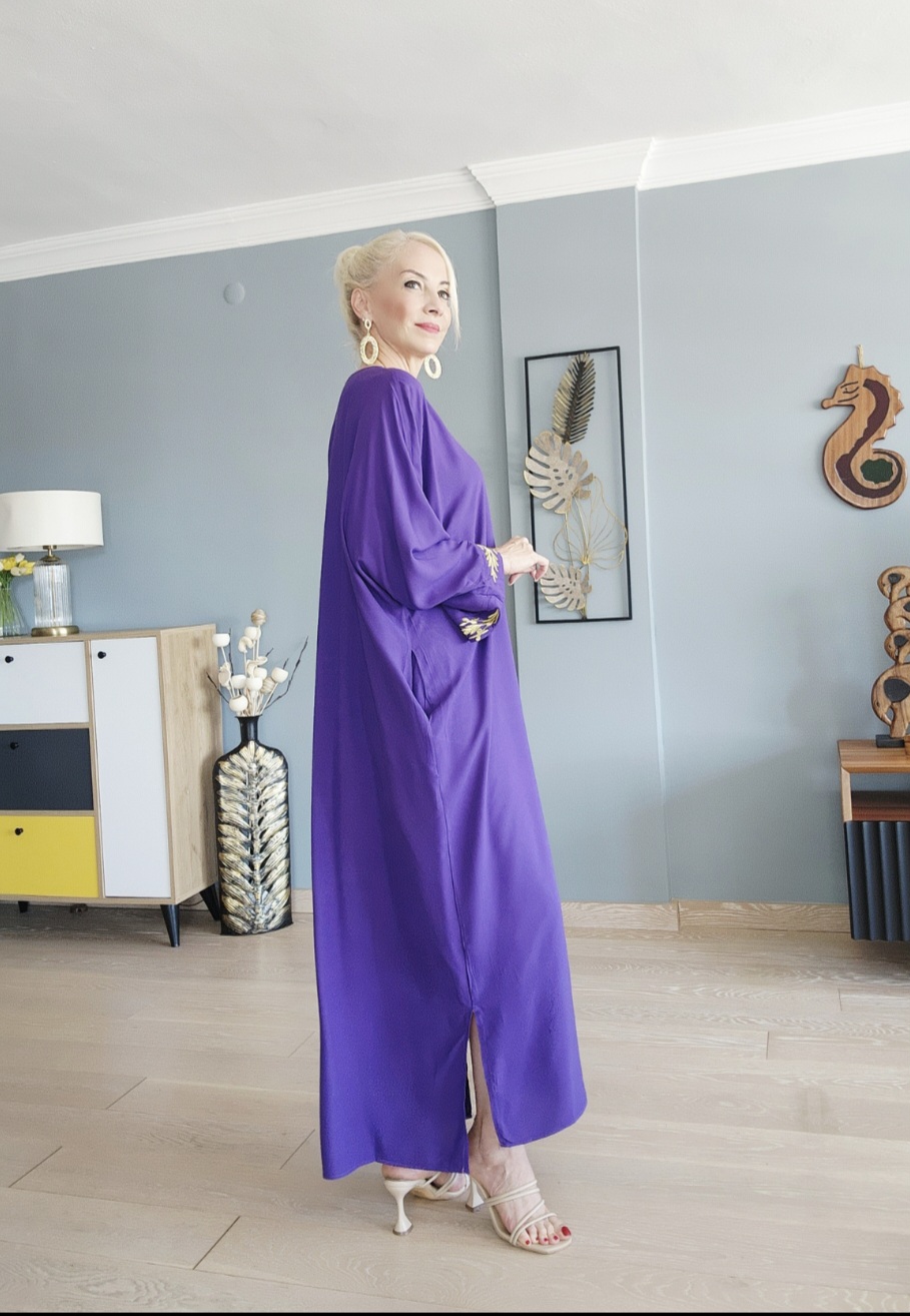 MOR GOLD NAKIŞLI ELBİSE - Görsel 2