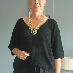 SİYAH V YAKA MERSERİZE