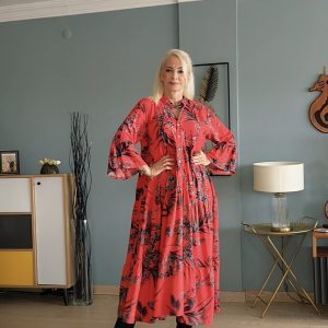 KIRMIZI BOHEM ELBİSE