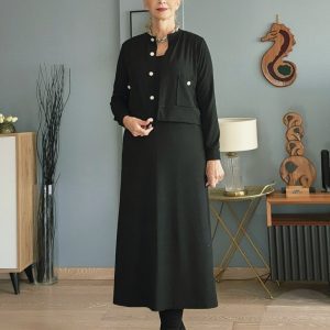 SİYAH VİRAGE ELBİSE CEKET TAKIM