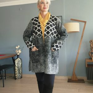 GRİ SİYAH DOKUMA HIRKA