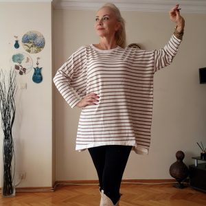 EKRU TABA ÇİZGİLİ TRİKO