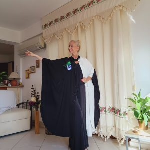 SİYAH BEYAZ APLİKNAKIŞ GÖMLEK ELBİSE