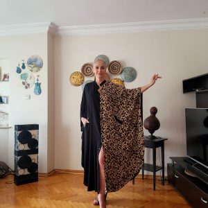 LEOPAR SİYAH GÖMLEK ELBİSE