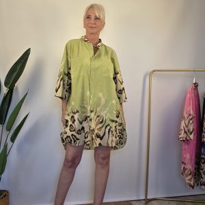 YEŞİL LEO CEYLİN GÖMLEK ELBİSE